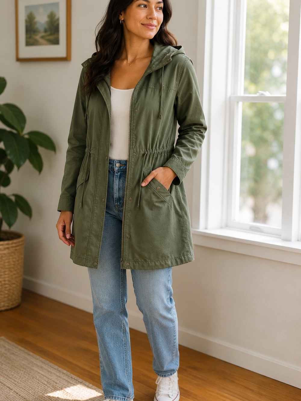 Old Navy Jean Jacket in a versatile Olive Green Shade